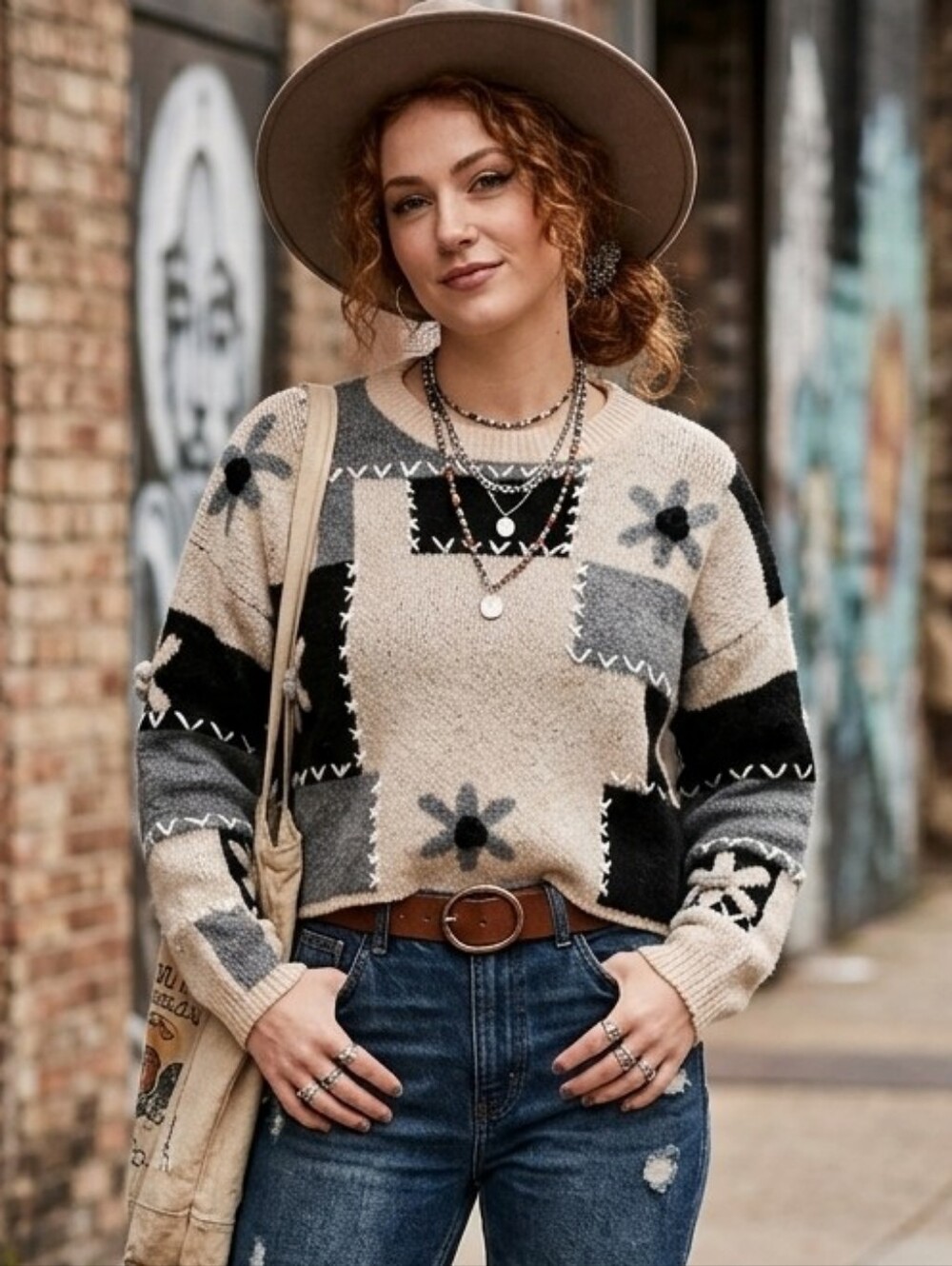138. Vintage Debut Floral Sweater